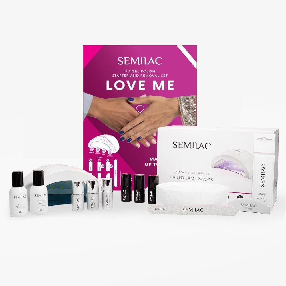 Semilac · Zestaw startowy Love Me z lampą UV LED 24W/48
